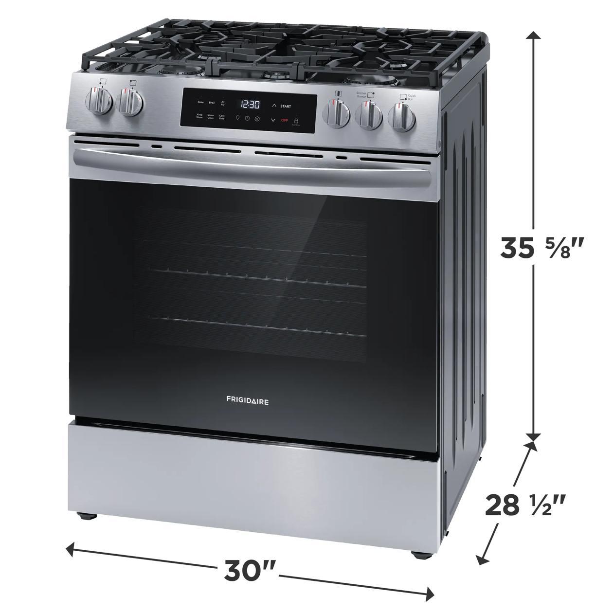 Frigidaire FCFG3082BS 30" Front Control Gas Range with Air Fry