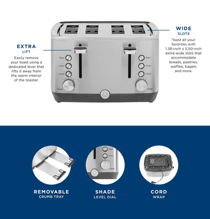G9TMA4SSPSS GE 4-Slice Toaster