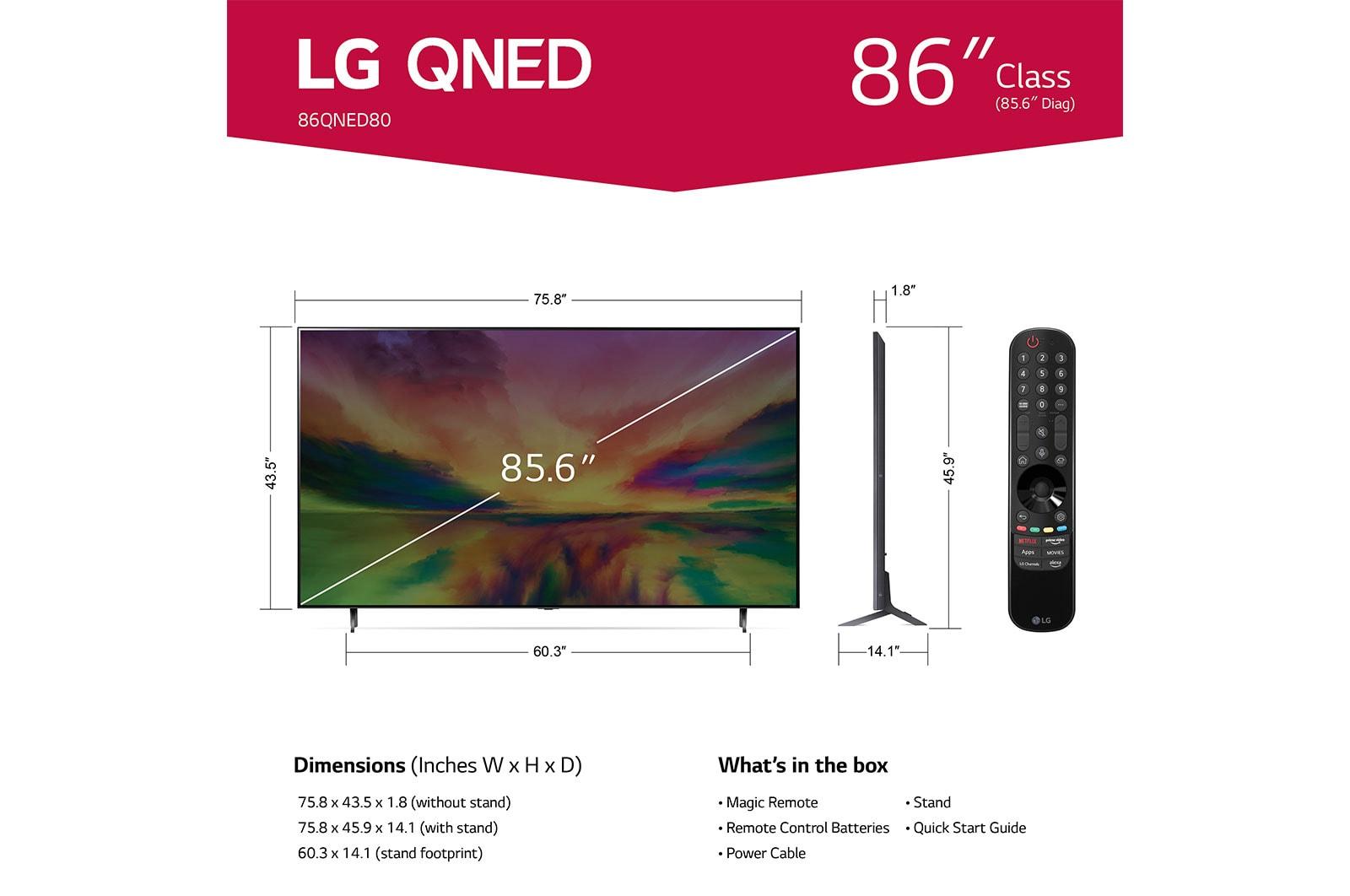 Lg 86 inch Class TV LG URA Series QNED80 4K UHD TV