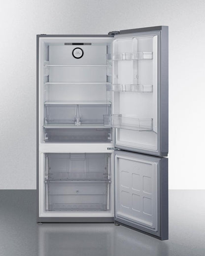 Summit FFBF173SS 30" Wide Bottom-mount Refrigerator-freezer, Counter Depth