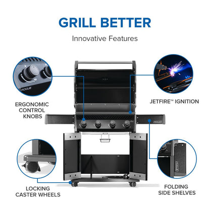 Napoleon Bbq R525NK2SS Rogue 525 Gas Grill , Natural Gas, Black