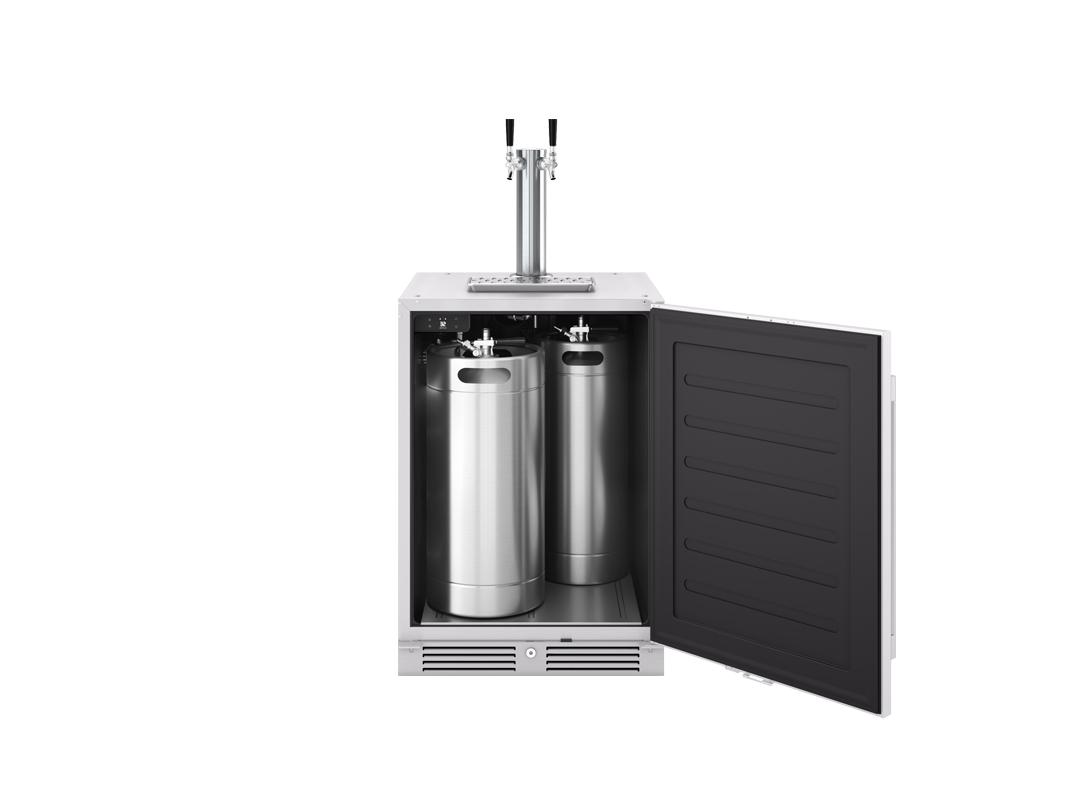 PRKB24C01ASOD Presrv Outdoor Kegerator & Beverage Cooler, 24in Under Cabinet, SS+Glass, Reverse Door, 1 Zone