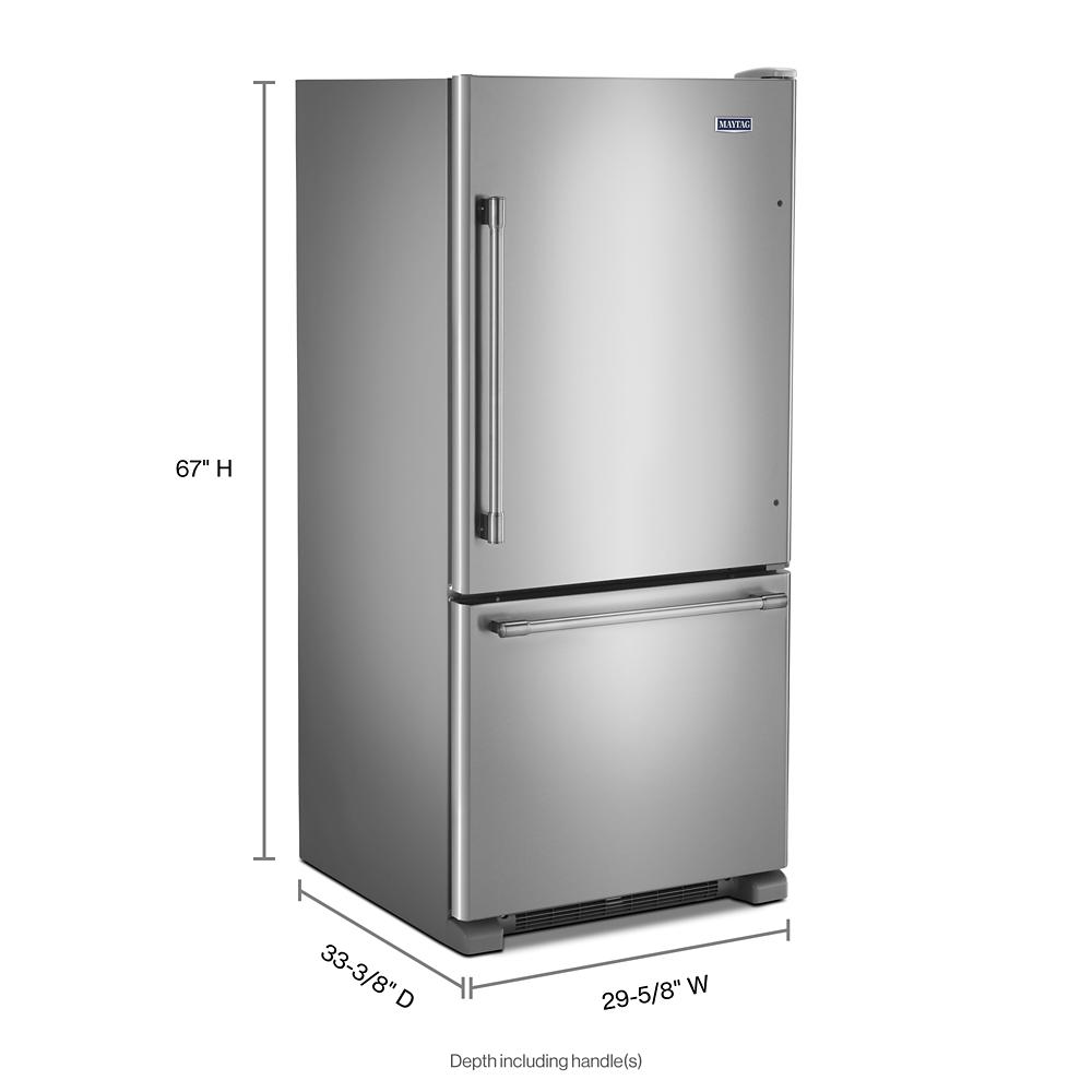 Maytag MBF1958FEZ 30-Inch Wide Bottom Mount Refrigerator - 19 Cu. Ft.