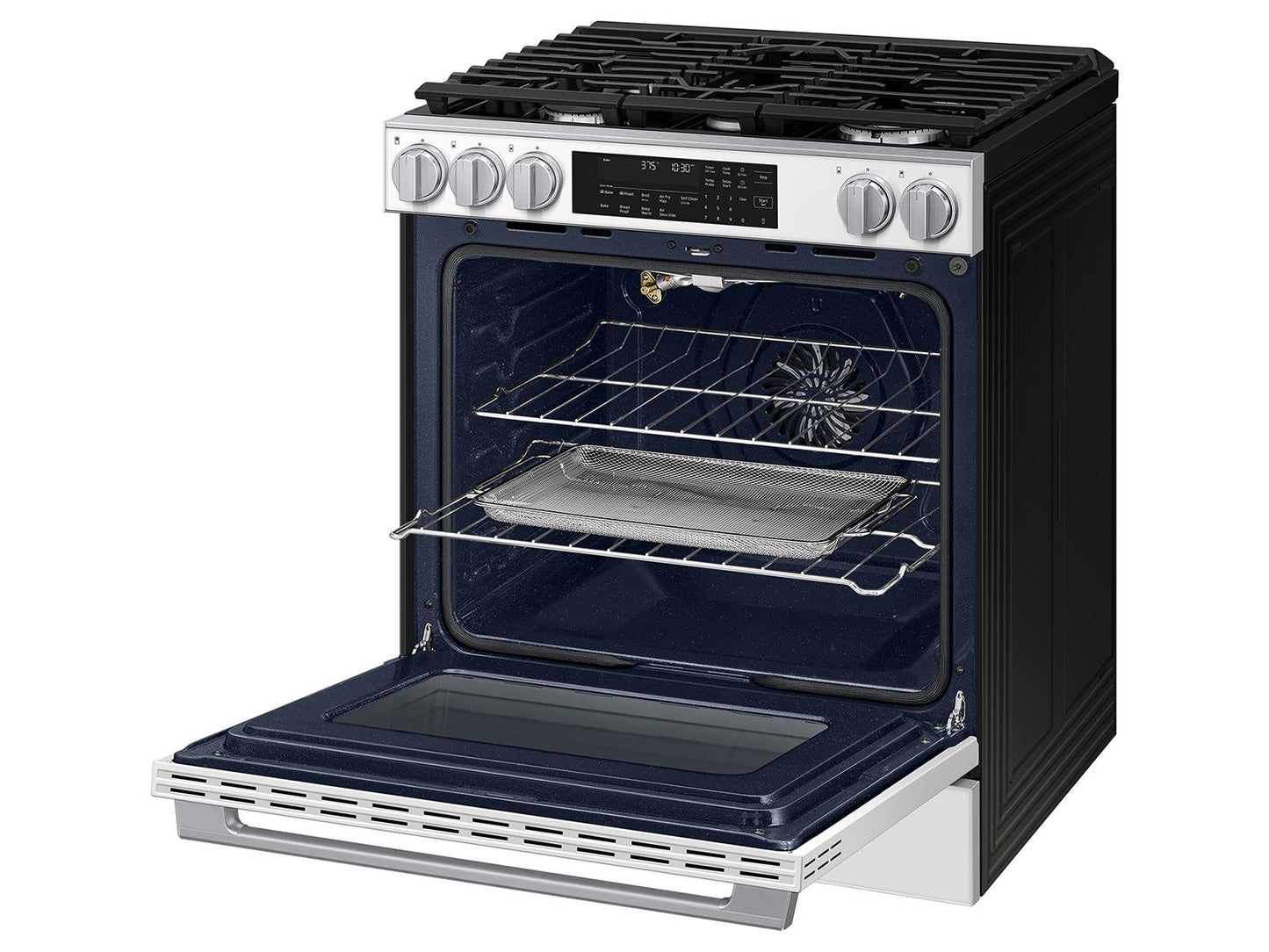 Samsung NSG90H60SW Bespoke Smart Slide-in Gas Range Pro Style Elite Design  Illuminated Knobs  Air Fry Max