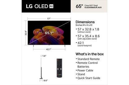 Lg OLED65B6EUA 65 Inch Class LG OLED AI B6E 4K Smart TV 2026