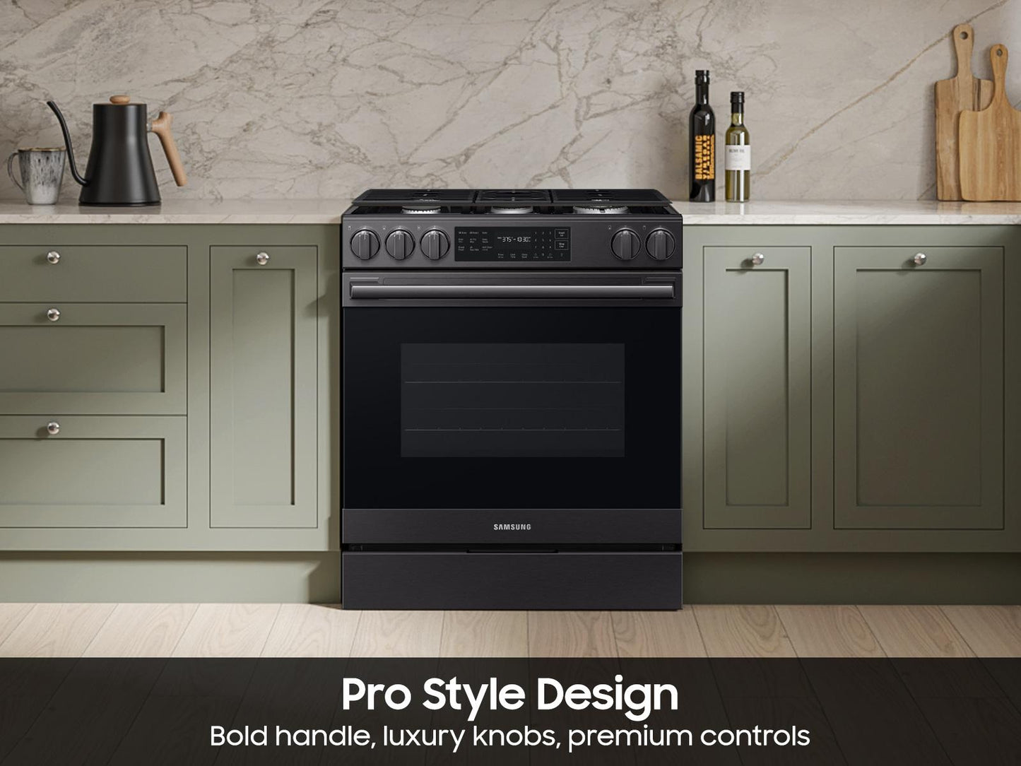 Samsung NSG80H60SE Bespoke Smart Slide-in Gas Range Pro Style Design  Air Fry Max  True Convection