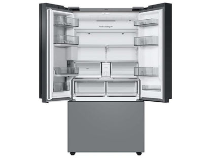 Samsung RF24BB69006M Bespoke 3-Door French Door Refrigerator (24 cu. ft.) - with Top Left and Family Hub™ Panel in White Glass - and Matte Grey Glass Bottom Door Panel