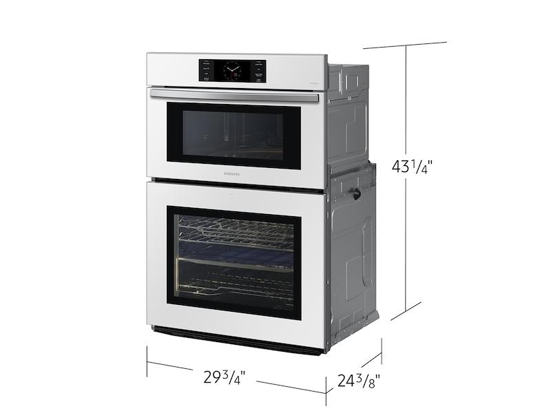 Samsung Bespoke 30" Microwave Combination Wall Oven with with Flex Duo™ in White Glass