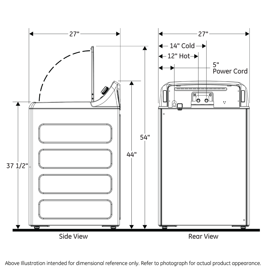 GTW325ASWWW GE® 4.0 cu. ft. Capacity Washer with Stainless Steel Basket and Water Level Control&#x200B;