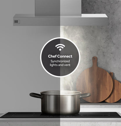 Cafe UVI1036SRSS 36" Designer Island-Mount Chimney Vent Hood with Clean Air Sensors