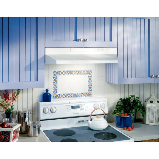 Broan® 42-Inch Convertible Under-Cabinet Range Hood, 230 Max Blower CFM, White-on-White
