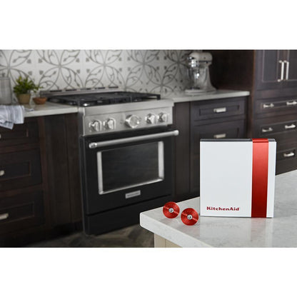 Maytag W11368841RE KitchenAid Commercial-Style Range Handle Medallion Kit - Red (Includes Two Medallions, Screws, and One 1/8-IN Hex Wrench)