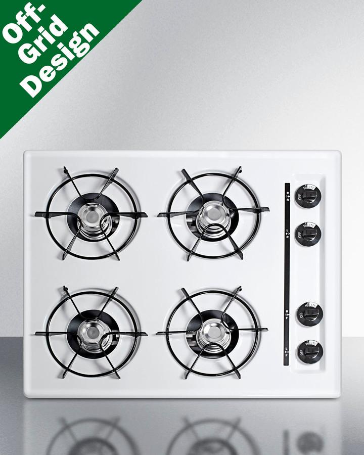 Summit WLL03P 24" Wide 4-burner Propane Gas Cooktop, Battery Start