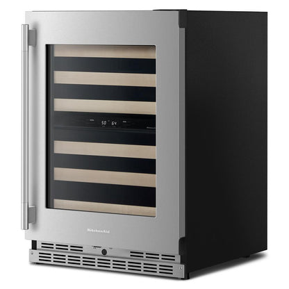 Kitchenaid KUWR524SPS 24" Undercounter Wine Cellar with Full-Extension Wood-Front Racks