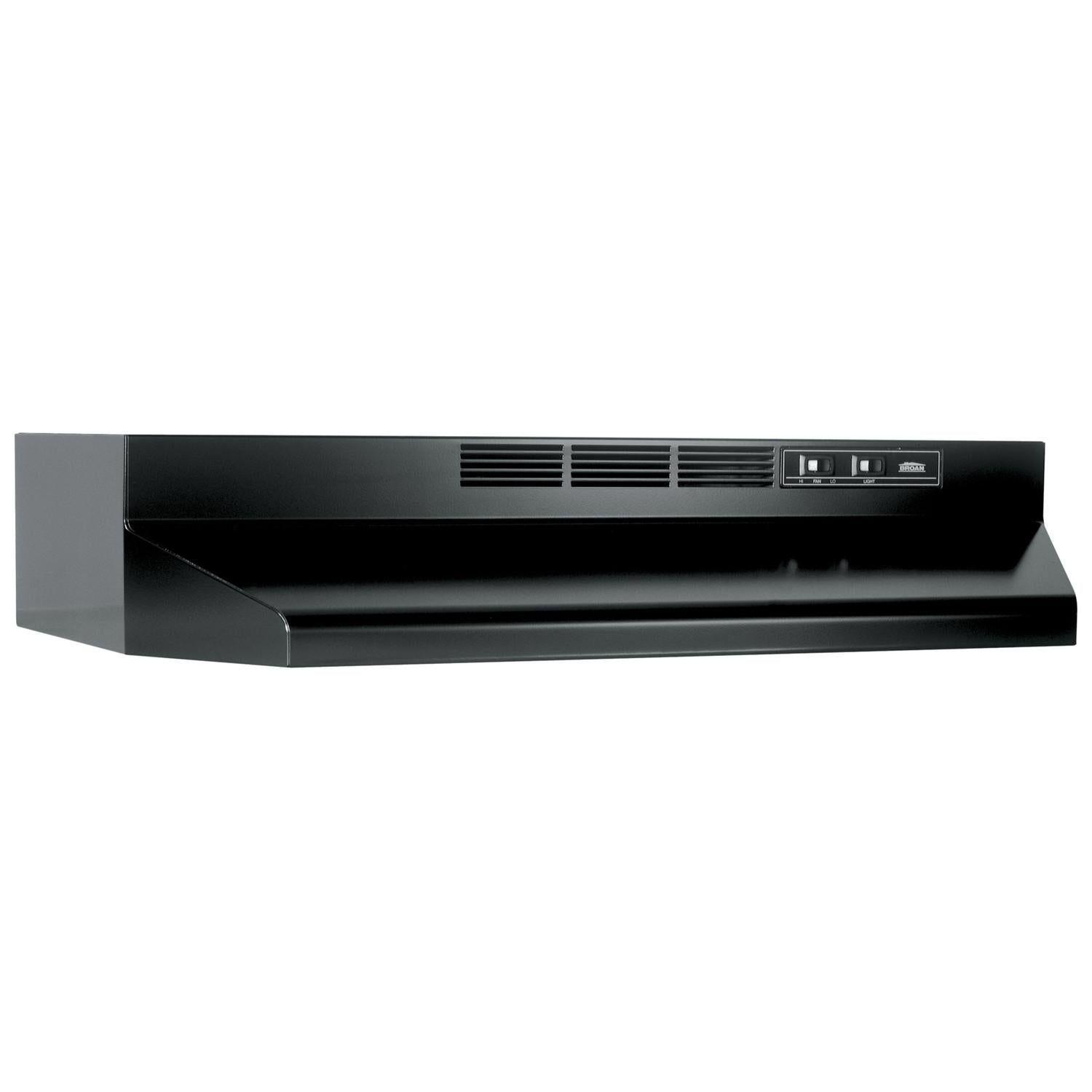 Broan® 30-Inch Ductless Under-Cabinet Range Hood w/ Easy Install System, Black