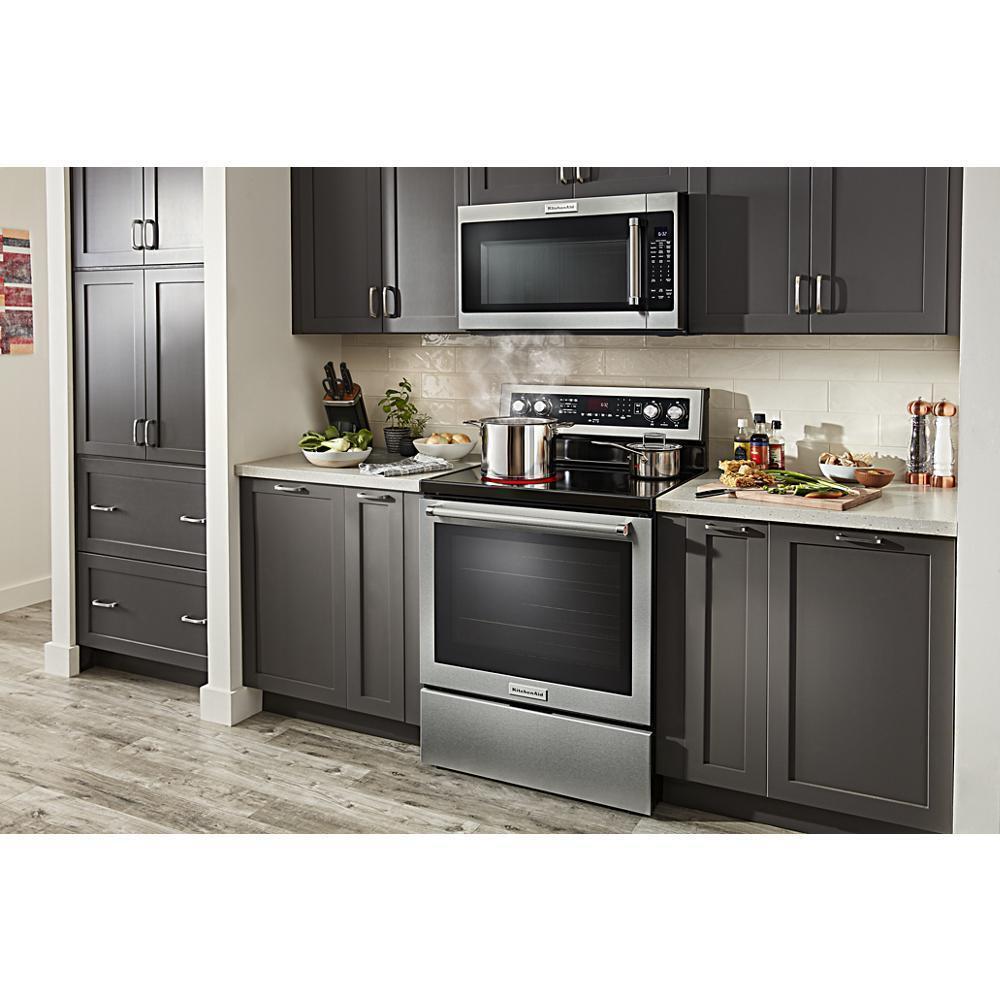 Kitchenaid KFEG504KPS 30-Inch 5 Element Electric Convection Range with PrintShield™ Finish