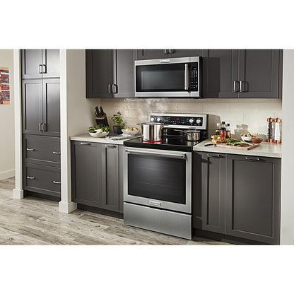 Kitchenaid KFEG504KPS 30-Inch 5 Element Electric Convection Range with PrintShield™ Finish