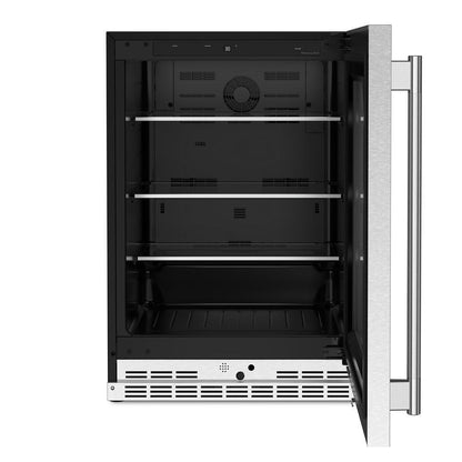 Kitchenaid KURR524SPS 24" Undercounter Refrigerator with Glass Door and Shelves with Metallic Accents