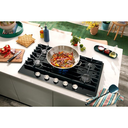 Kitchenaid KCGG530PBL 30" Gas-on-Glass Cooktop