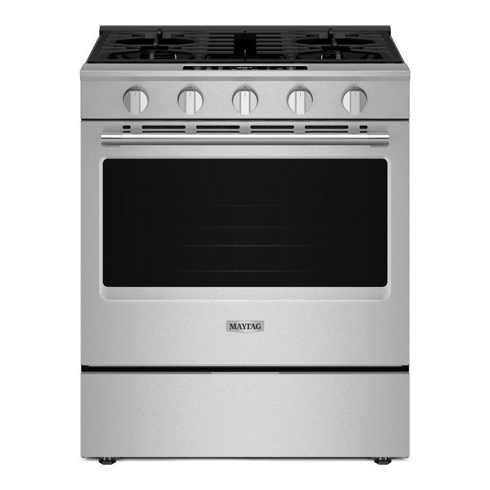 Maytag MSGS7030SZ 30-Inch Wide Slide-In Gas Range with Grill Mode and No Preheat Air Fry - 5.0 Cu. Ft.