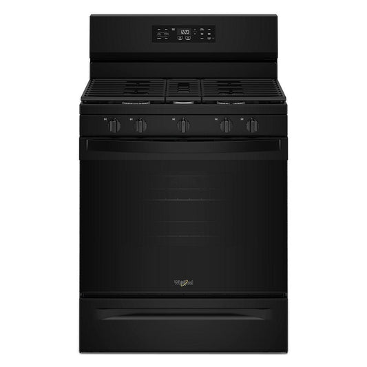 Whirlpool WFGS4530SB 30-inch Gas Range with Air Cooking Technology and Steam Clean
