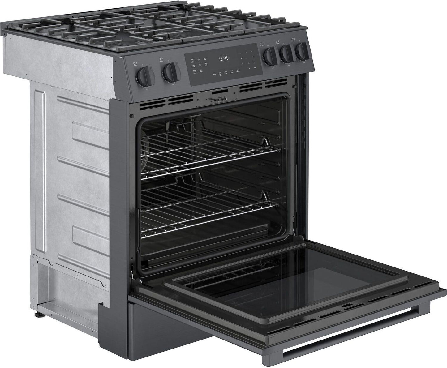 Bosch HGI8046UC 800 Series, Gas slide-in range, 30'', Black stainless steel