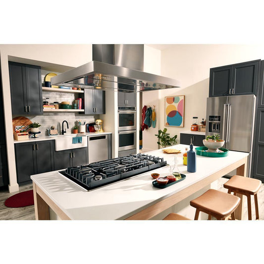 Kitchenaid KCGG536PBL 36" Gas-on-Glass Cooktop