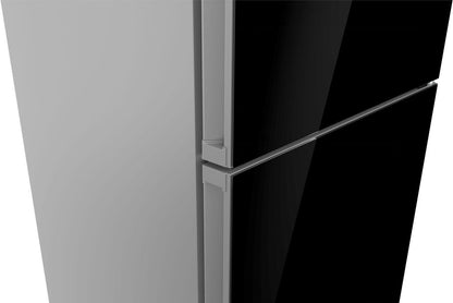 Bosch B24CB80ESB 800 Series, free-standing fridge-freezer with freezer at bottom, glass door, 24'', Black, Total No Frost