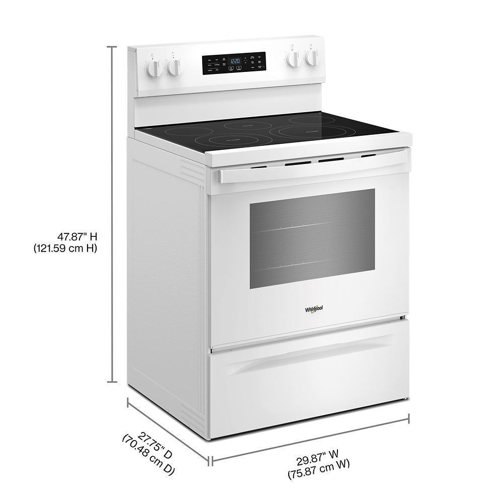 Whirlpool WFES5730SW 30-inch Electric Range with Air Cooking Technology