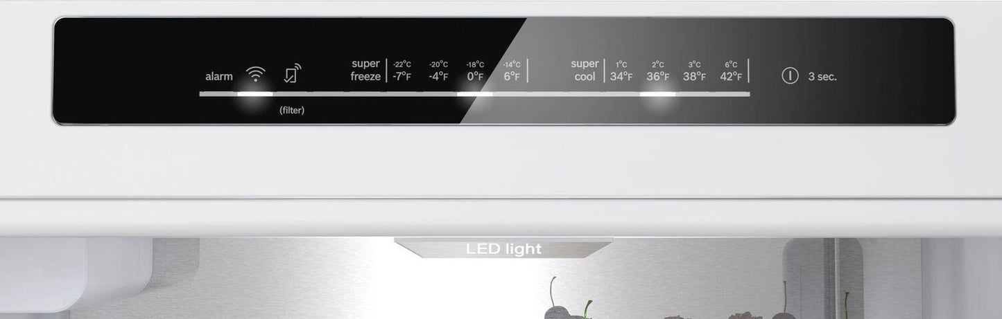 Bosch B24CB80ESS 800 Series, free-standing fridge-freezer with freezer at bottom, 24'', Brushed steel (with anti-fingerprint), Total No Frost