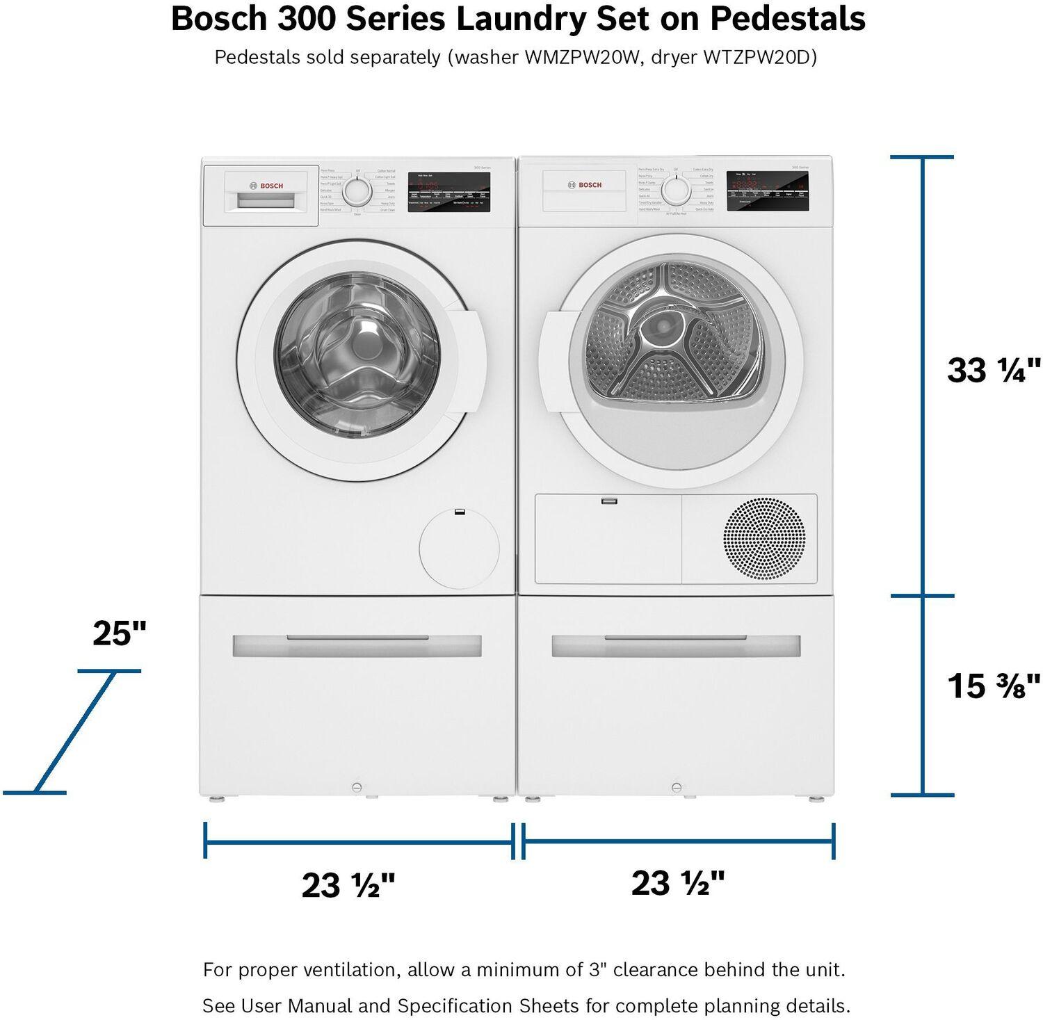 300 Series Washer - 208/240V, Cap. 2.2 cu.ft., 15 Cyc.,1,400 RPM, 54 dBA White/Door, ENERGY STAR