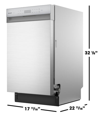 Sharp SDW4523MS 18 in. Stainless Steel 47 dB Dishwasher