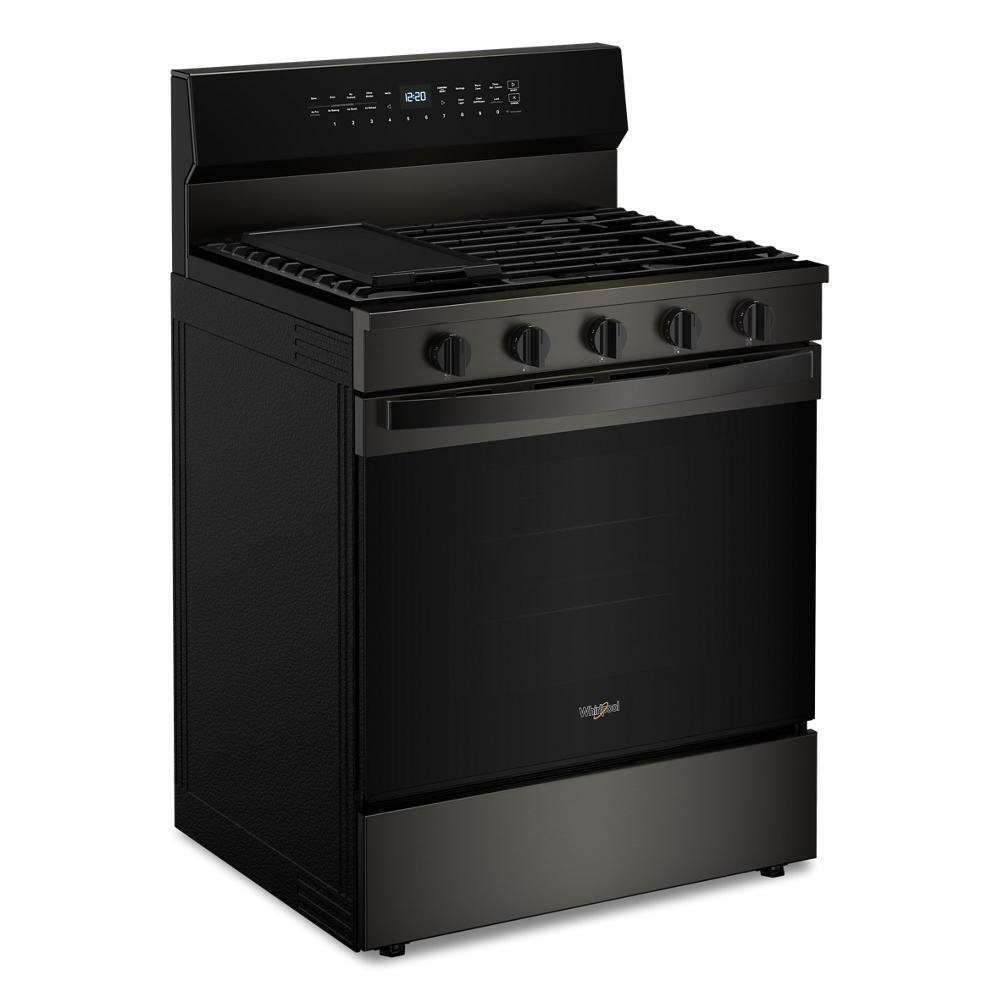 Whirlpool WFGS7530RV 30-inch Smart Gas Range with Air Cooking Technology, No Preheat Air Fry, Steam/Self Clean and High Speed Preheat