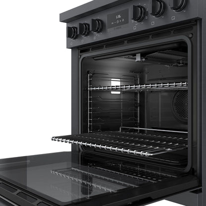 Bosch HDS8045U 800 Series, Dual fuel freestanding range, 30'', Black stainless steel