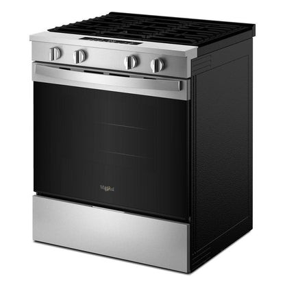 Whirlpool WSGS4530TS 30-inch Gas Smart Range with Air Cooking Technology and Steam Clean