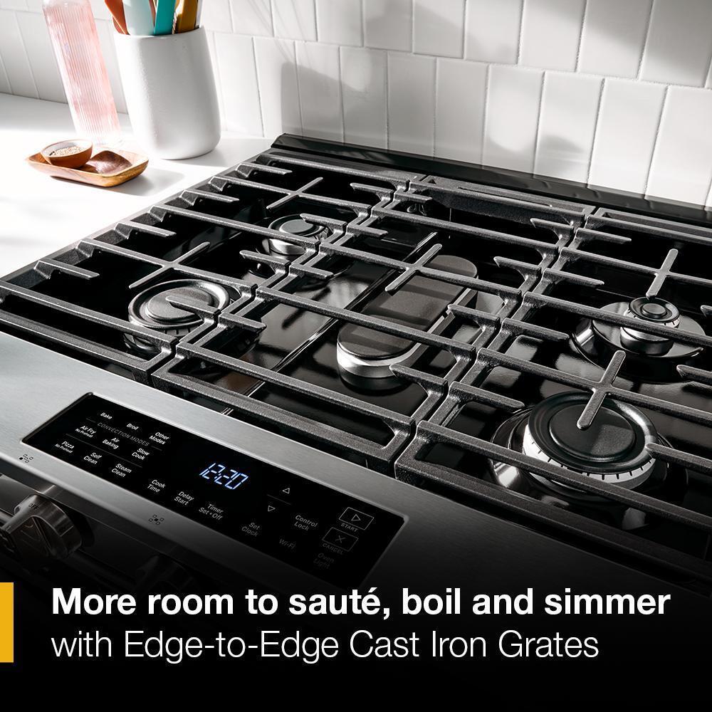 Whirlpool WSGS5030SB 30-inch Gas Smart Range with Air Cooking Technology