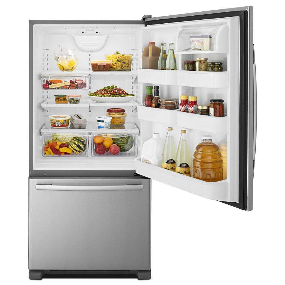 Amana ABB2224BRM 33-inch Wide Bottom-Freezer Refrigerator with EasyFreezer™ Pull-Out Drawer - 22 cu. ft. Capacity