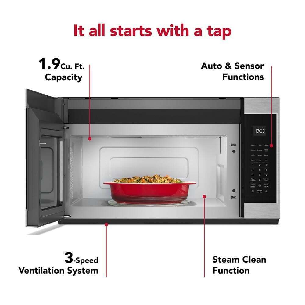 Kitchenaid KMMS230RPS 1.9 Cu. Ft. Microwave Hood Combination with Auto Functions