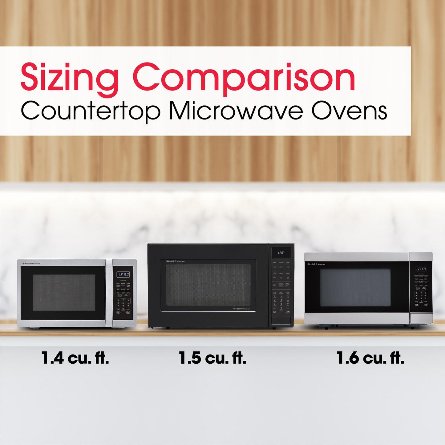 SMC1450KS Sharp 1.4 cu. ft. 1100W Stainless Steel Countertop Microwave Oven