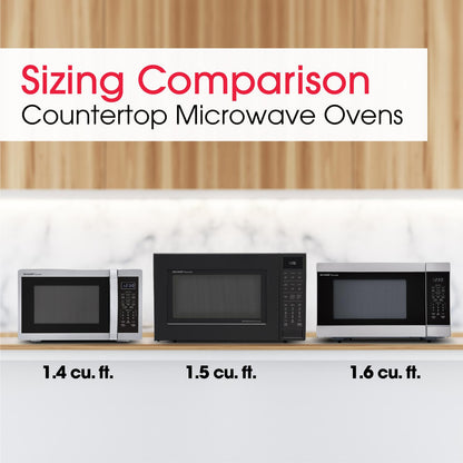 SMC1450KS Sharp 1.4 cu. ft. 1100W Stainless Steel Countertop Microwave Oven
