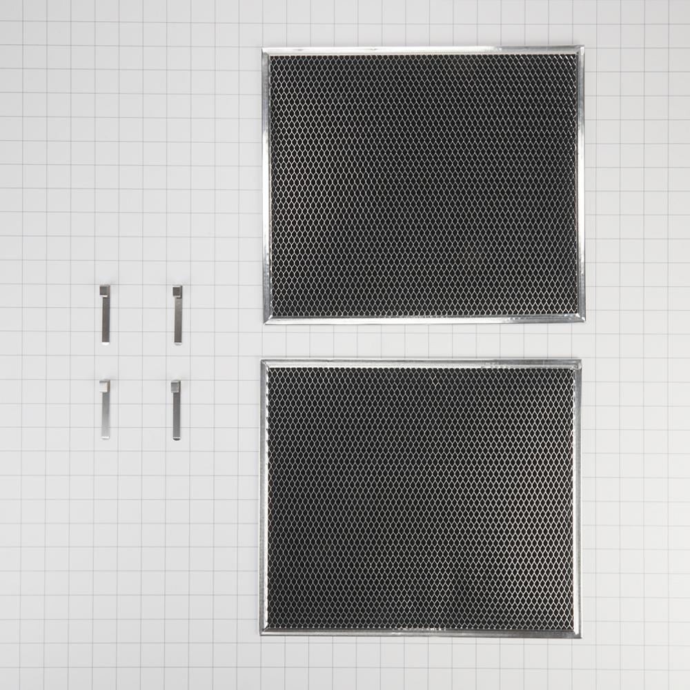 Kitchenaid W10905734 30-IN Range Hood Recirculation Filter Kit - Silver (Includes Two 16 1/2-IN X 11 1/2-IN Charcoal Filters and Four Clips)