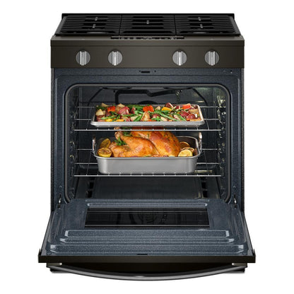 Whirlpool WSGS4530TV 30-inch Gas Smart Range with Air Cooking Technology and Steam Clean
