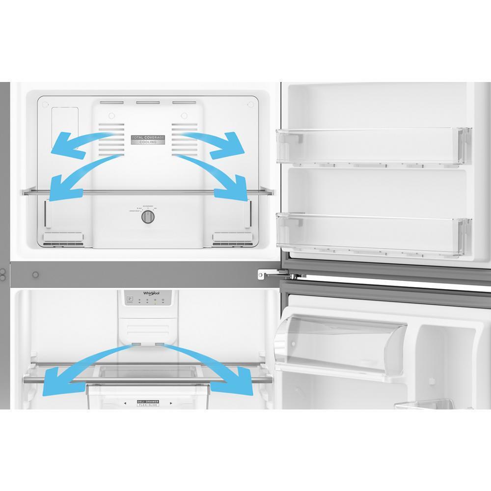 WRTX3019SW Whirlpool® 30-inch Wide Top Freezer Refrigerator with Total Coverage Cooling- 19 Cu. Ft.