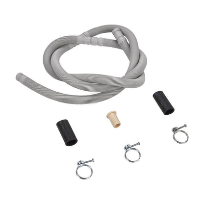 Kitchenaid W10712310 Dishwasher drain hose, extends 100-150 inches, with 3 metal wire hose clamps and 2 molded rubber straight end fittings