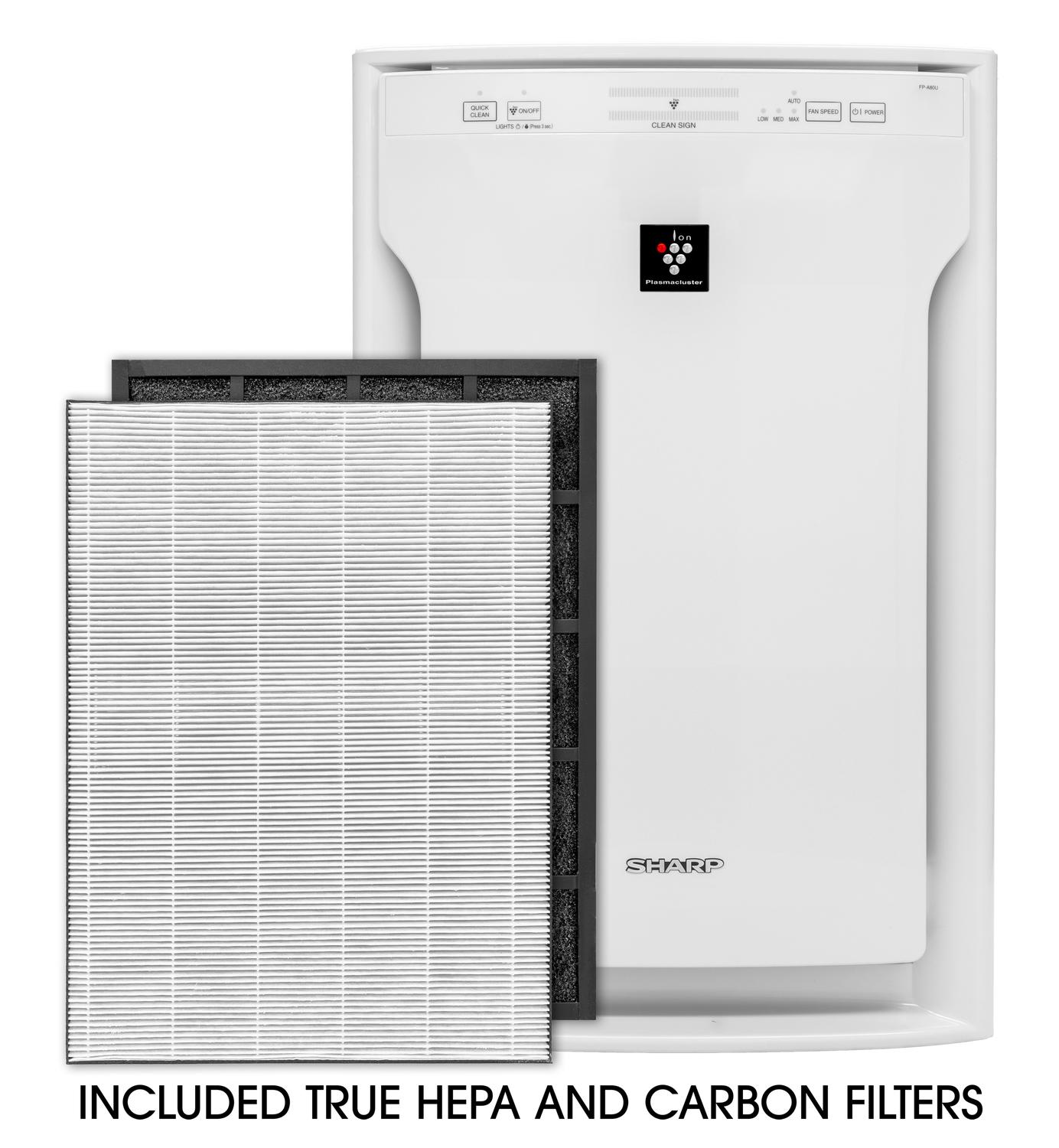 FPA80UW Sharp Plasmacluster Ion Air Purifier with True HEPA for Large Rooms