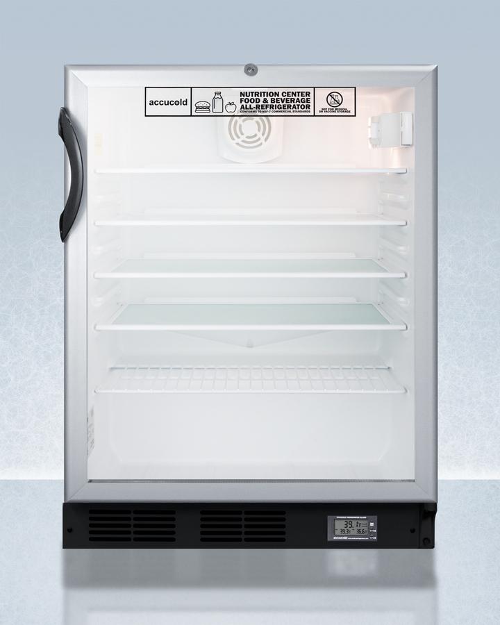 Summit SCR600BGLBINZADA 24" Wide Built-in All-refrigerator, ADA Compliant