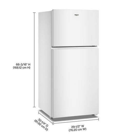 WRTX3119SW Whirlpool® 29.5-inch Wide Top Freezer Refrigerator with Total Coverage Cooling- 19.2 Cu. Ft.