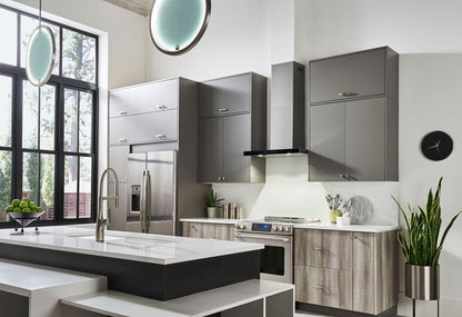 BWT1304SSB Broan® 30-Inch Convertible Wall-Mount T-Style Chimney Range Hood, 450 Max CFM, Stainless Steel w/Black Glass