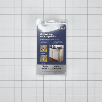 Kitchenaid 4396838RC Dishwasher Rack Repair Kit with White Tine Tips and Vinyl Touch-up Paint - Repairs Two Racks and Cover Scratches