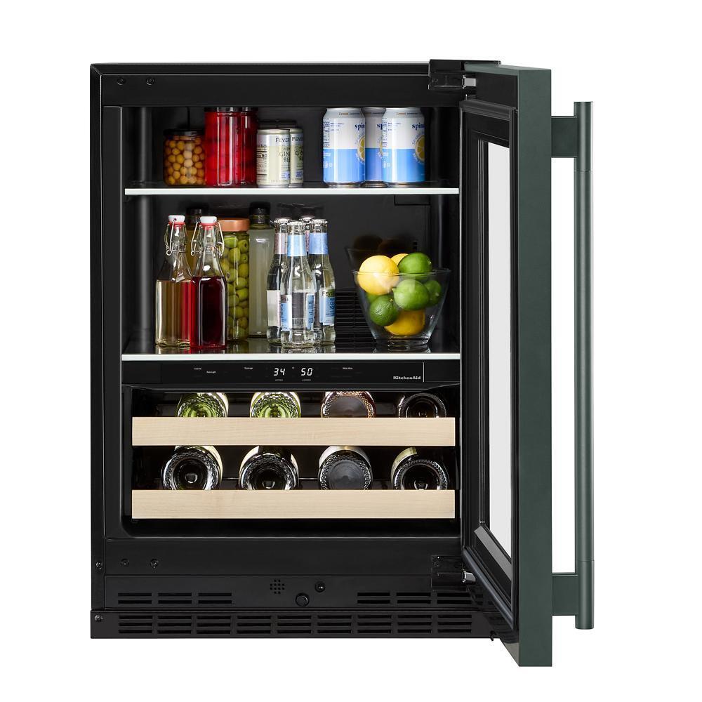 Kitchenaid KUBR524SJP 24" Beverage Center with Glass Door and Wood-Front Racks